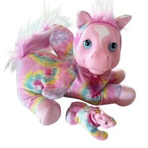 Pegasus Surprise Tie Dye Plush Stuffed Animal One Baby Just Play 10”